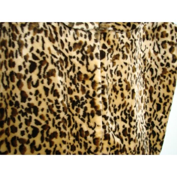 Faux Fur Leopard Print Lined Vest Womens 2XL Two Twenty by Blair Button Down - Picture 5 of 9